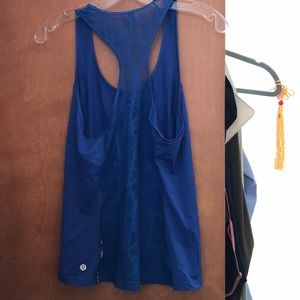 Lulu lemon top with sheer back.